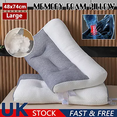 NEW Cervical Memory Foam-Pillow For Neck And Shoulder Pain Ergonomic Orthopedic • £10.85