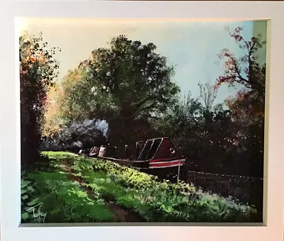 Original Artwork Pete Tuffrey Artist Canal Boat Narrow Boat Autumn • £90