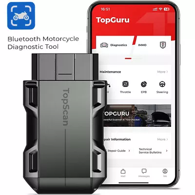 TOPDON OBD2 Bluetooth Motorcycle Diagnostic Scanner Code Reader For IOS Android • £139