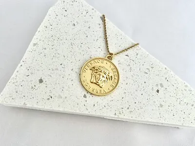 Reworked Authentic Vintage Versace Gold Coin Necklace • $236.79