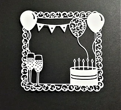 £1.60 • Buy Die Cut  Card Making Frame Birthday Celebration Cake Balloon -  Choice Of Colour