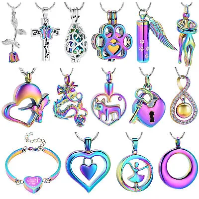 Memorial Cremation Jewelry For Ashes Urn Necklace Lockets For Ashes Pendent • $13.39