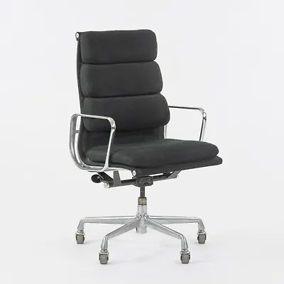 £1411.47 • Buy 1985 Black Fabric Eames Aluminum Group Soft Pad Executive High Back Desk Chair