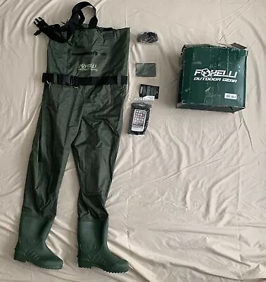 FOXELLI Nylon Chest Fishing Waders (Green) - Size 8 • $44.99