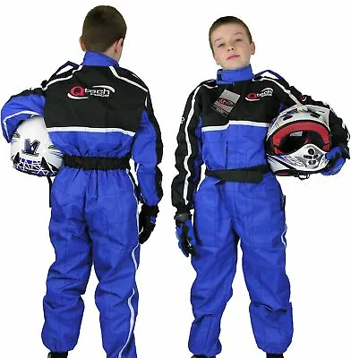 GO - Kart One Piece RACE SUIT Overalls Karting Quilted Polycotton - BLUE • £27.95