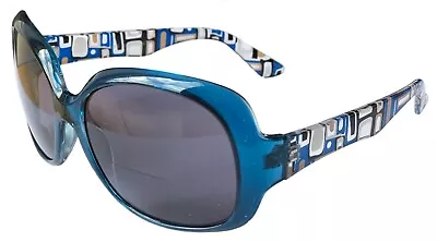 £14.50 • Buy Bifocal Sunreaders Women's Frames Blue Patterned Reading Sunglasses +1.50 MG04