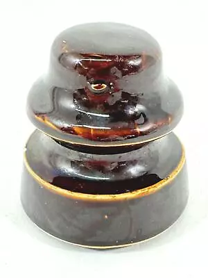 Vintage Chocolate Brown Telephone Wire Ceramic Insulator • $19