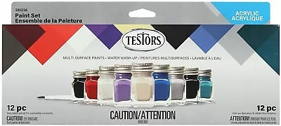 TESTORS Acrylic Paint Set  AUTO + TRUCK 9 Colors W/ Brush 281236 MODEL CAR NEW • $29.95