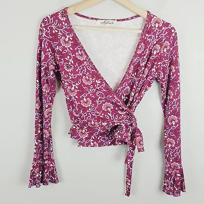 $65 • Buy ARNHEM | Womens Floral Print Long Sleeve Wrap Top  [ Size AU 6 ]