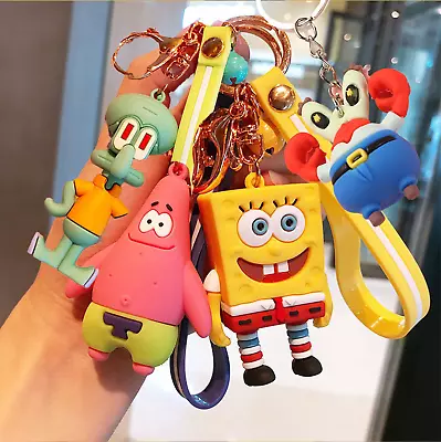 £3.99 • Buy UK SpongeBob SquarePants Squidward Patrick Keychain Band Figure Keyring 🧽