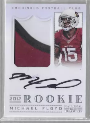 MICHAEL FLOYD 2012 Panini National Treasures RC Auto 3 Color Patch Jersey /99 • $9.99