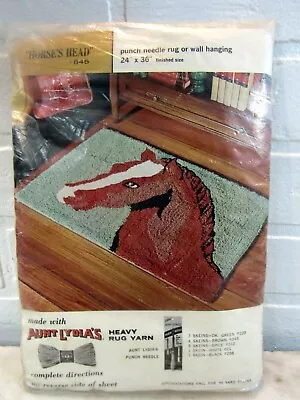 24X36  Mid Century Modern RUG PATTERN 'HORSE'S HEAD  #645 AUNT LYDIA'S PUNCH NDL • $27.85