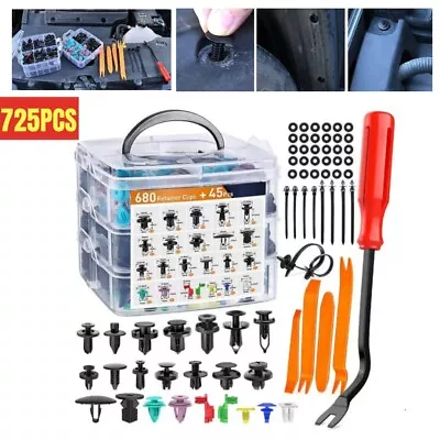 725PCS Car Push Retainer Clips & Auto Fasteners Assortment & 10 Cable Ties Kit • $40