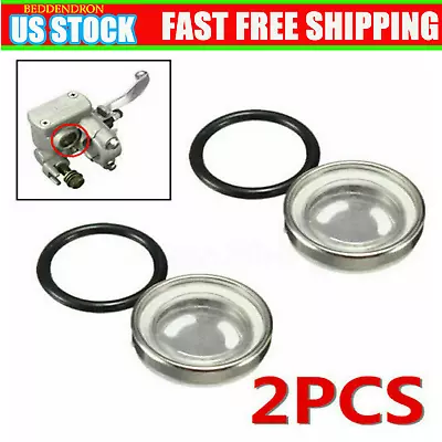 2pcs Motorcycle Brake Master Cylinder Reservoir One Sight Glass Lens Gasket Kit • $9.99