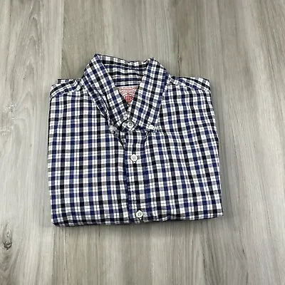 J Press Shirt Adult Medium Purple Plaid Casual Button Down Long Sleeve Mens • $14.99