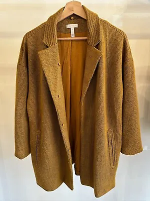 Leith Marigold Yellow Open Jacket Womens SZ M Coat Designer E7 • $19.99