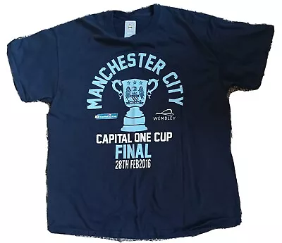 Manchester City Capital One Cup Final 28th February 2016 T-Shirt Size XL. • £6.45