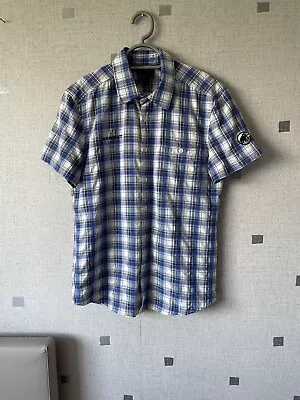 MAMMUT Women’s Blue Checkered Button Up Short Sleeve Activewear Shirt Size M • £5