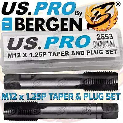 US PRO M12 X 1.25P Taper & Plug Set (Tap & Die) M12 X 1.25 Pitch Taper Plug • £4.95