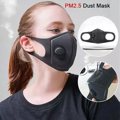 Face Mask Protection Anti Dust Outdoor Breathable Washable Reusable With Valve  • $6.99