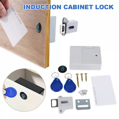Door Lock Front Set Smart Hidden Battery RFID Cabinet Drawer Bedroom Bathroom • £10.49