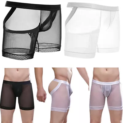 Mens Shorts Panties Underwear Mesh Briefs Sexy Nightwear Pouch Clubwear Sport • $4.96