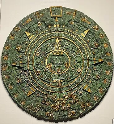 Engraved Vintage Wall Stone Mayan Sun Calendar • $55