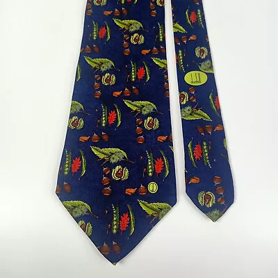 DUNHILL Blue Silk Necktie Men Silk Tie Made In Italy • $14.36