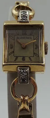 Blancpain Vintage Ladies Square Diamond Lugs 14k Yellow Gold • $1000