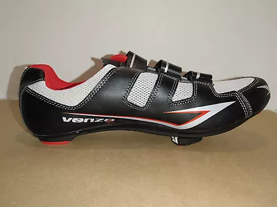 Venzo MX Cycling Shoes Mens Size 12 Black Gray Red With Cleats • $27