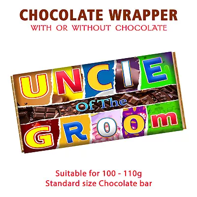 Uncle Of The Groom Chocolate Bar Wrapper Novelty Gift For Wedding Marriage • £4.99