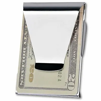 Slim Double Sided Money Clip Chrome Finished Stainless Steel • $9.99