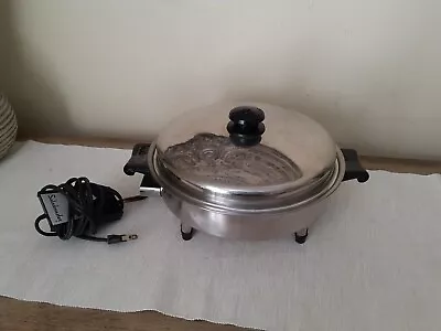 Vtg Saladmaster Electric Skillet 17815 11  900 Watt Stainless Steel Vapo Lid  • $69