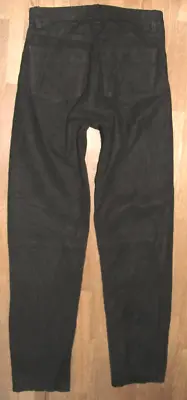 Narrow Men's Leather Jeans/Nubuk- Leather Pants IN Black Approx. W28   / L35 • $34.81