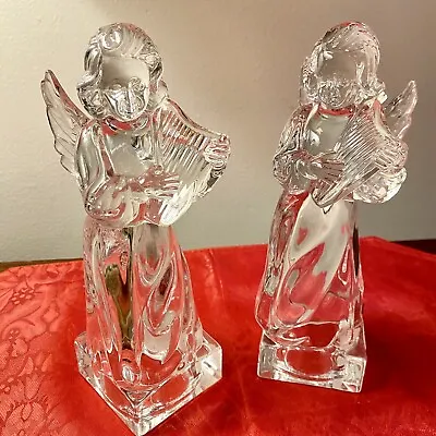 Vintage Hand Cut Crystal Glass Angel Figurines Mikasa Germany Herald Collection • $36
