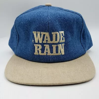 Men's K-Products Wade Rain Cap Adjustable Snap Back Denim Hat USA Made • $14.97