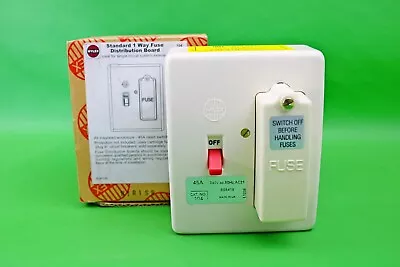 Wylex 104 1 Way 45A Insulated Plastic Fuse Board • £21.99