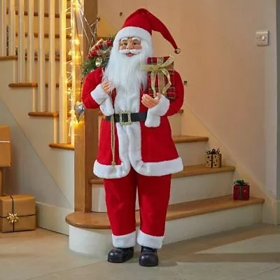 Christmas Santa Figure Large Standing Father Ornament Decoration 110cm Decor • £75.99