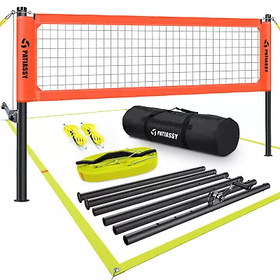 Professional Volleyball Net Outdoor Volleyball Set 10 Mm Guy Lines Outdoor Beach • $118.34