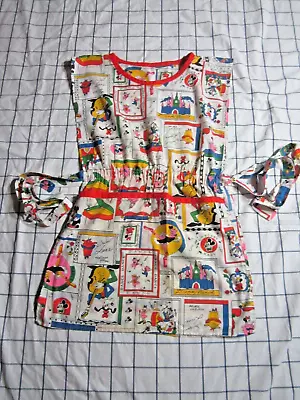 Vintage Disney Characters Print Full Body Pull Over Apron Cute • $9
