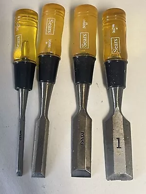 Lot Of 4 Vintage Sears Wood Chisels. 1/4-1”. 358953689636897 36898. Read • $9.99