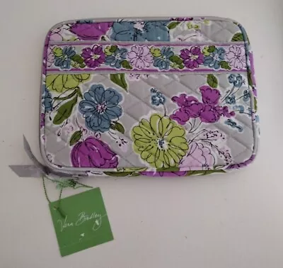 Vera Bradley E-READER TABLET SLEEVE In WATERCOLOR Gray Floral Purples Greens NWT • $15