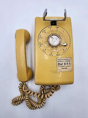 Western Electric Bell System Yellow Rotary Dial Wall Telephone Vintage 1970’s  • $49