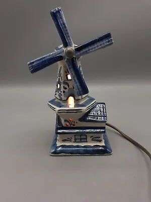 Vintage Delft Blue Holland Windmill Lamp Collectable U6S3 • $19.22