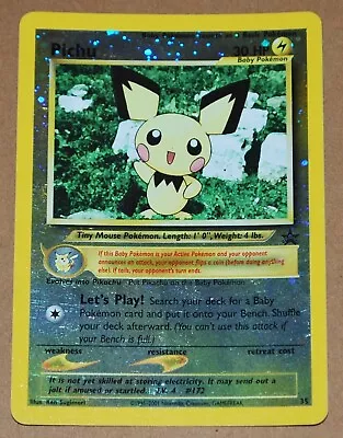 PICHU BLACK STAR Promo Card #35 Reverse Holo Foil Pokemon • $0.99