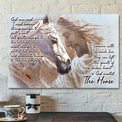 $14.55 • Buy God Jesus Horizontal Poster - God Wall Art - God And The Horse