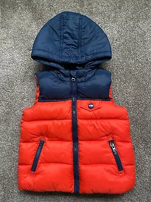 F&F Baby 6-9 Months Red And Blue Gillet Bodywarmer  • £2.99