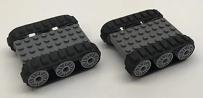 2 Lego Small Tank Tread Bases: Pre-built Rubber Tracks Starter Kit Wheels • $13.99