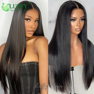 5x5 Silk Top Full Lace Wigs Pre Pluck Straight Indian Human Hair Lace Front Wigs • $198.25