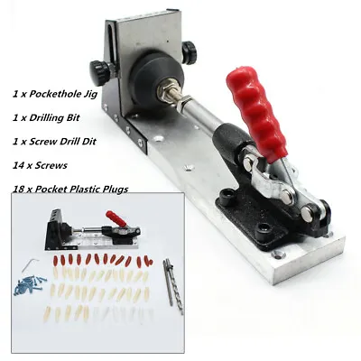 Pocket Hole Jig Drill Guide Master Kit Joinery System Woodworking W/Drilling Bit • $29
